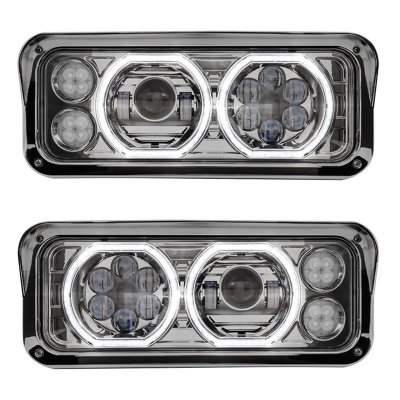 1984-2007 Kenworth T600 Dual Headlamp--RIGHT Includes Chrome Bezel AFTERMARKET