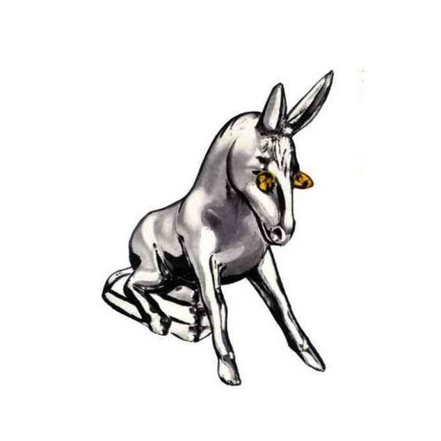 Chrome Donkey With Illuminating Eyes Hood Ornament